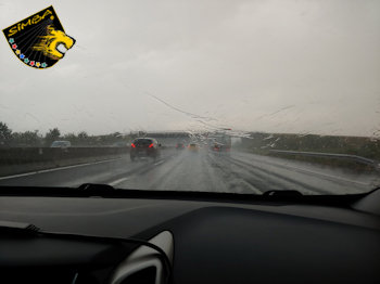 Teils heftigste Regenschauer zwischen Bologna und Padua